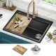 preview thumbnail 44 of 146, KRAUS Bellucci Workstation Topmount Drop-in Granite Kitchen Sink 28" L x 22" W - Metallic Black