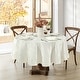 preview thumbnail 9 of 24, Elegant Woven Leaves Jacquard Damask Tablecloth 70" Round - Ivory