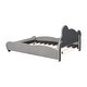 preview thumbnail 5 of 7, Grey Velvet Upholstered Grounded Bed with Bear-Shaped Headboard