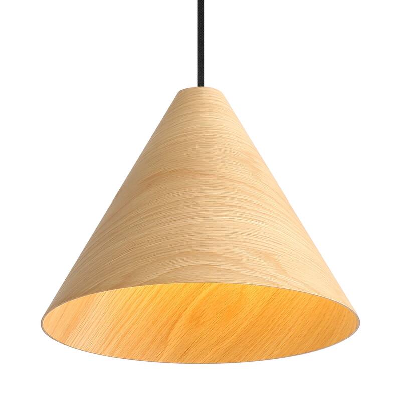 Golden Lighting Conique 1-light 13in Pendant in Light Walnut - Silver