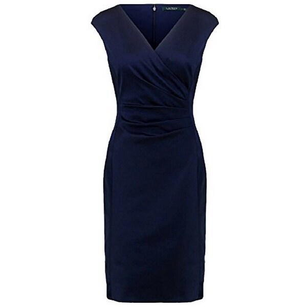 ralph lauren navy and white dress