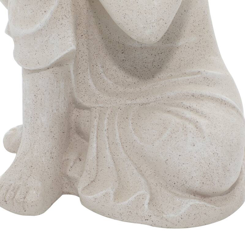 Magnesium Oxide Buddha Indoor Outdoor Meditating Garden Sculpture - Gray - Roche River Decor