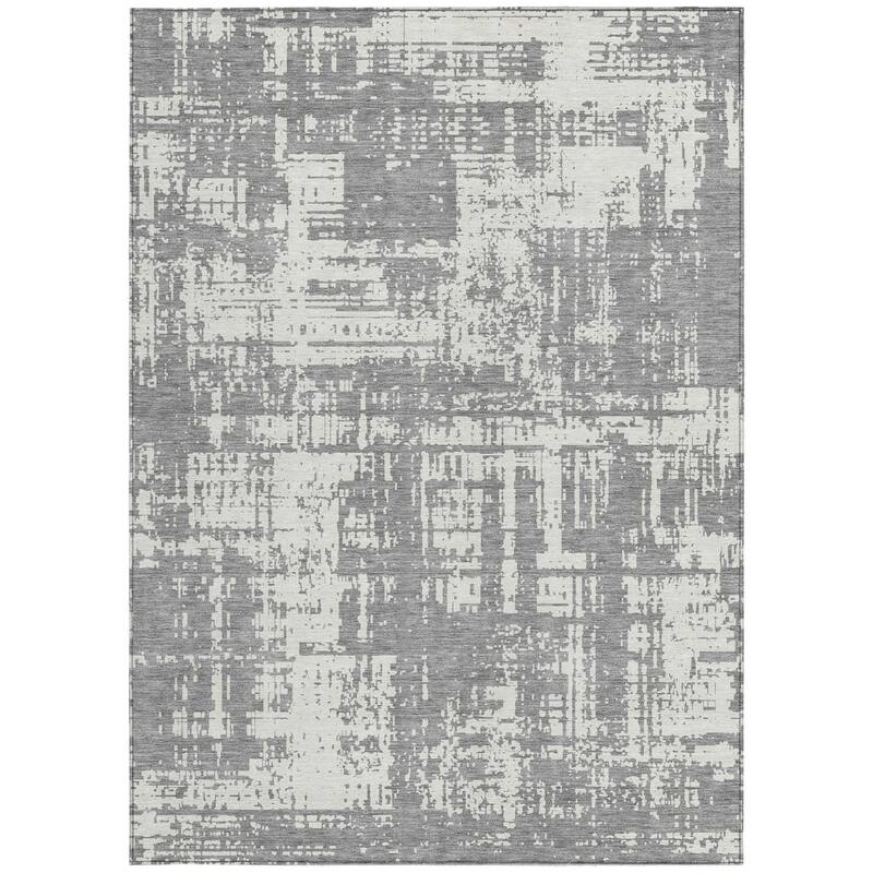 HomeRoots Abstract Transitional Rectangle Outdoor Rug