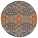 SAFAVIEH Heritage Oriental Hand-tufted Wool Area Rug - 6' Round - Navy/Gold
