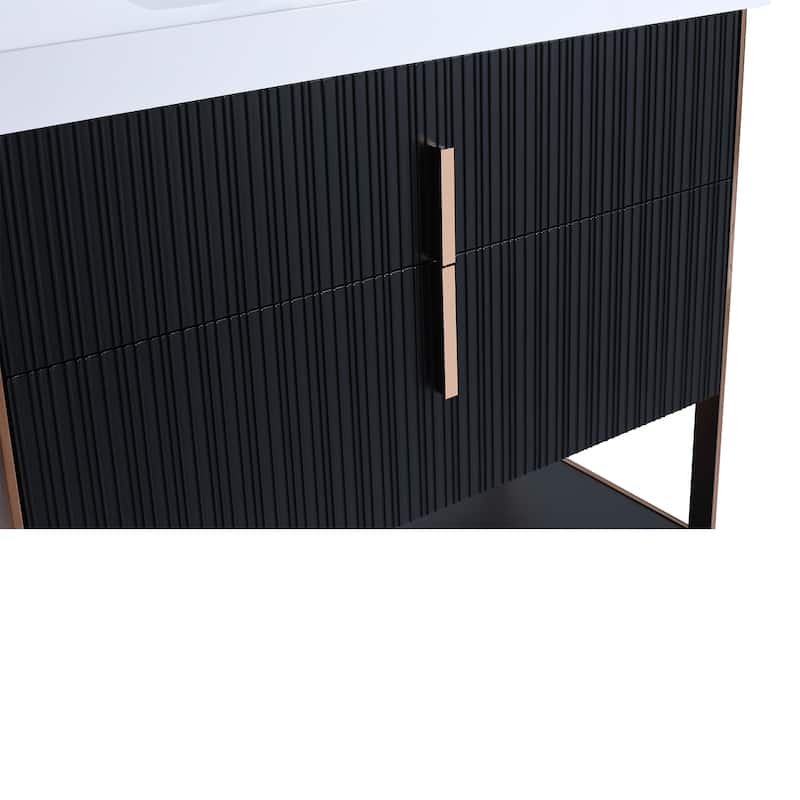 Fine Fixtures Serenity Modern Bathroom Vanity with White Gel Acrylic Top