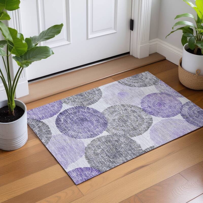 Machine Washable Indoor/ Outdoor Contemporary Devaughn Chantille Rug
