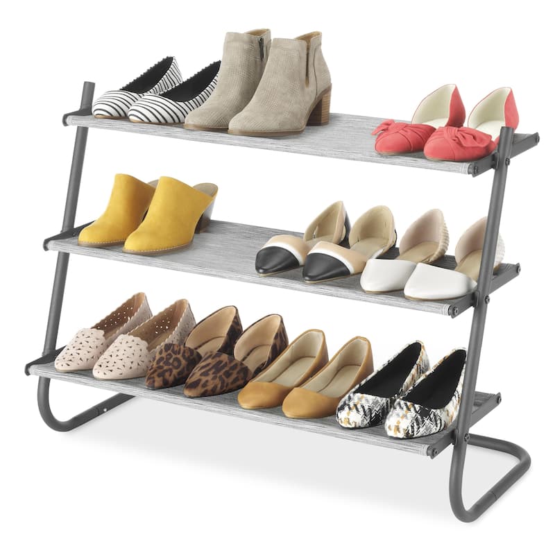 Whitmor 3-Tier Shoe Shelf - Matte Black