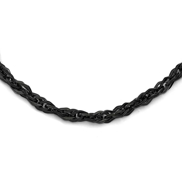 Chisel Stainless Steel Polished Black IP-Plated Necklace - 24 in