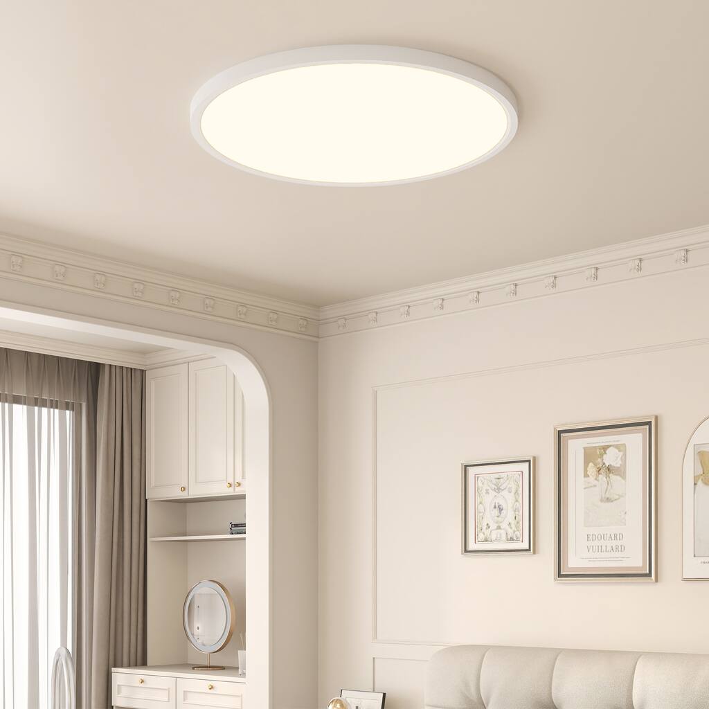 16inch Flush Mount Ceiling Light, 32W 3520LM 5CCT Selectable, Dimmable LED Ceiling Light Fixture