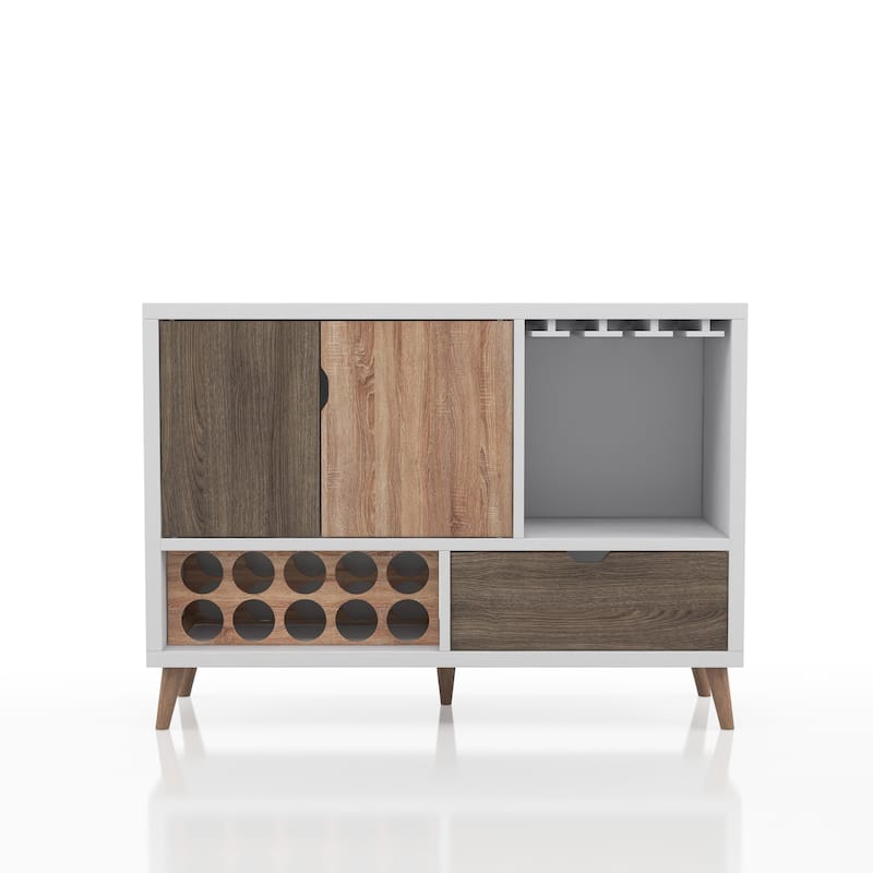 Strick & Bolton Leevi White Mid-century Modern 3-shelf Buffet