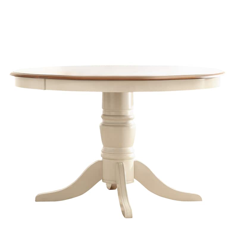 Mackenzie Country Antique Two-tone Dining Table by iNSPIRE Q Classic - Round - Antique White