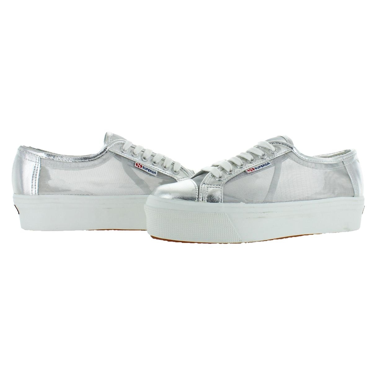 superga silver mesh sneakers