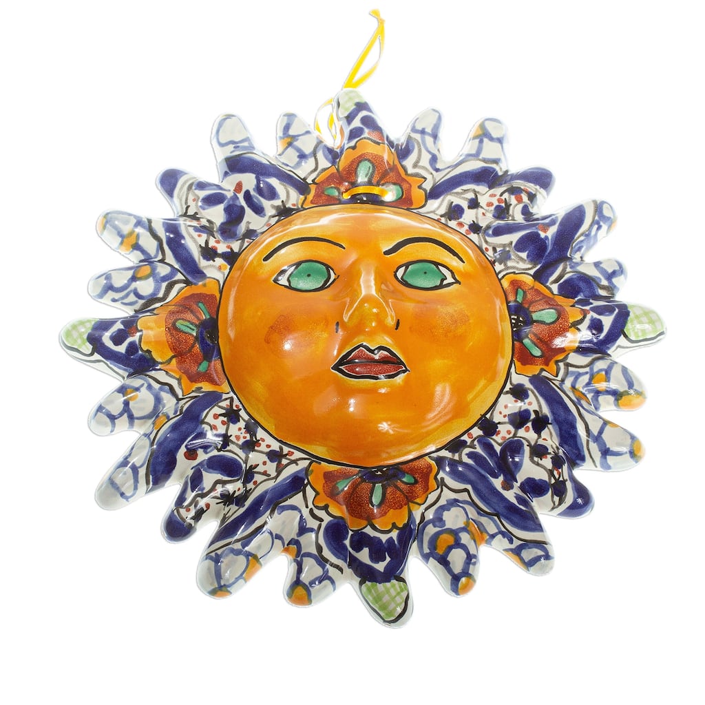 Novica Handmade Beneficent Sun Ceramic Wall Accent