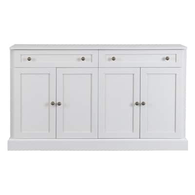 Storage Cabinet White with Drawers and Adjustable Shelves - 58.3"W x 15.8"D x 33.9"H
