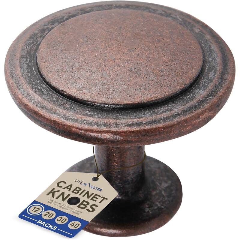 Cabinet Knobs, Oil Rubbed Bronze Finish, Modern Design Easy Installation - 6 Pieces