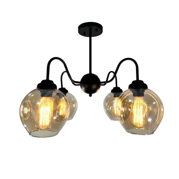 Shop 4 Light Antique Glass Semi Flush Mount Vintage Industrial