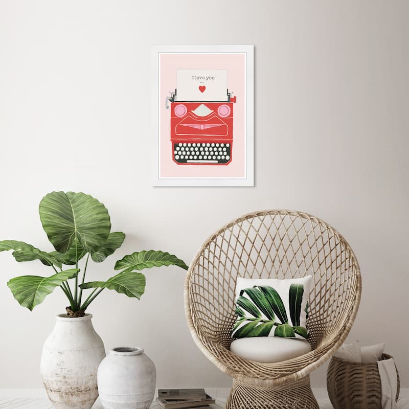 Wynwood Studio Prints Typography Quotes Love Type Red Wall Art - White