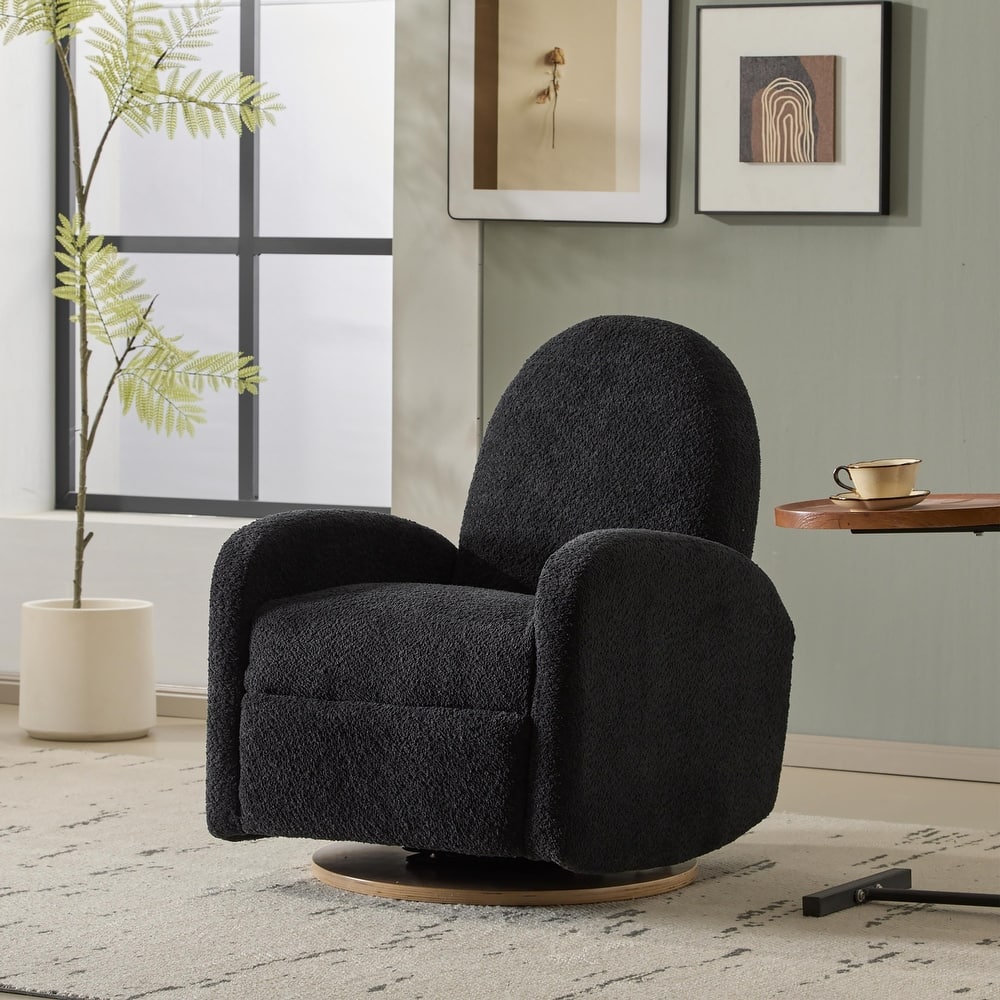 Roomfitters 360 Swivel Glider Recliner Chair, Modern Cozy Upholstered Accent Seating