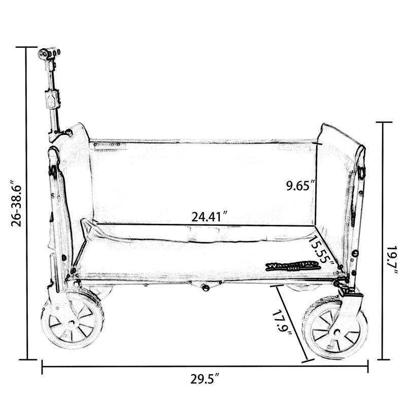 Convertible Steel Folding Camping Wagon Cart,Storage Compartment