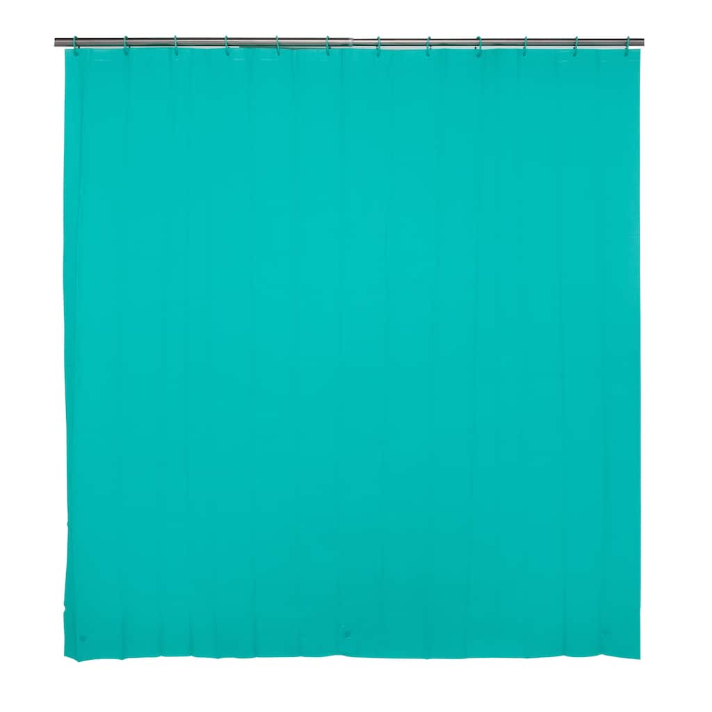 Kenney Lightweight PEVA Shower Curtain Liner and C-Ring Set, 70" W x 72" H