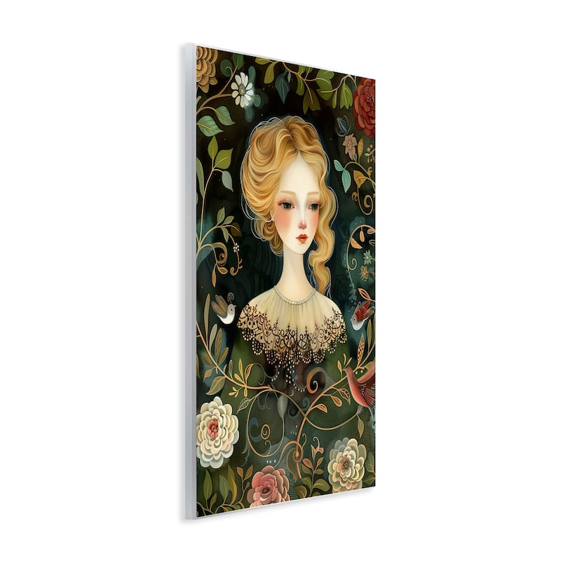 Stupell Victorina Woman with Florals Wall Plaque Art Design By The Dutch Lady