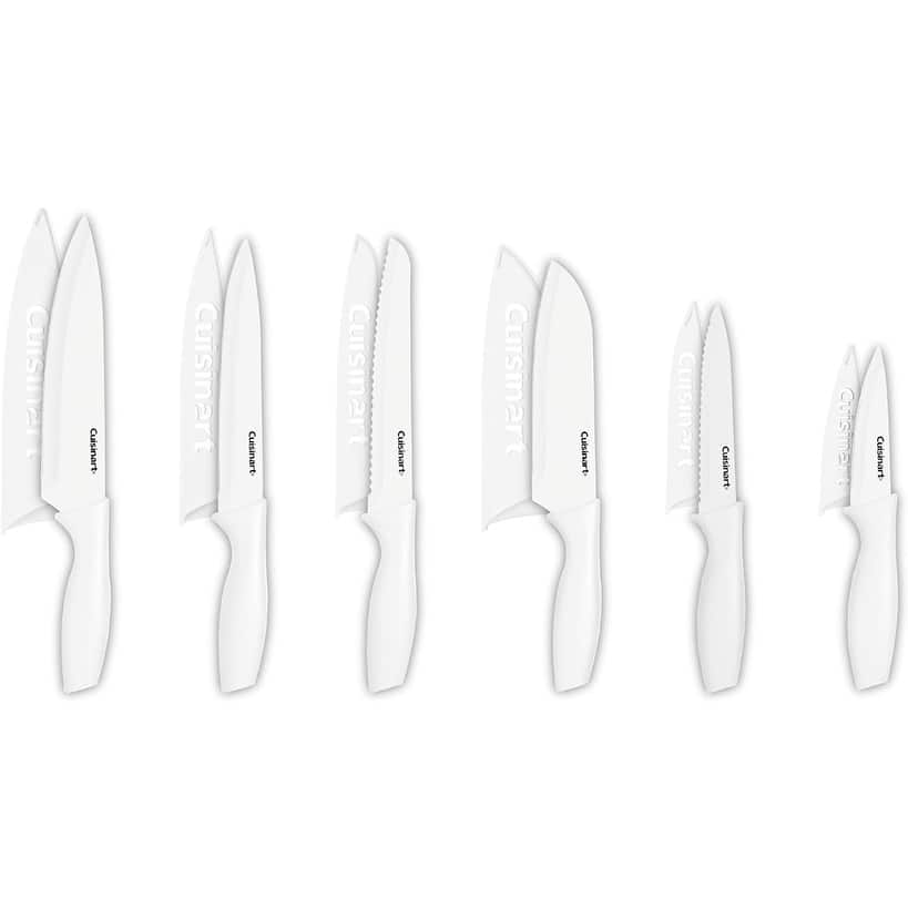 Cuisinart Knife Set, 12pc Ceramic Knife Set w 6 Blades & 6 Blade Guards, Lightweight, Stainless Steel, Durable & Dishwasher Safe