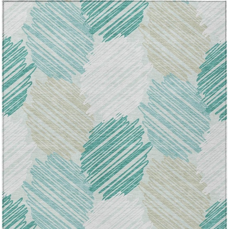 HomeRoots Geometric Transitional Rectangle Outdoor Rug