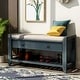 preview thumbnail 1 of 6, Shoe Bench, Entryway Bench with Storage Shoe Storage Bench with Cushion Seating Entryway Bench Antique Navy