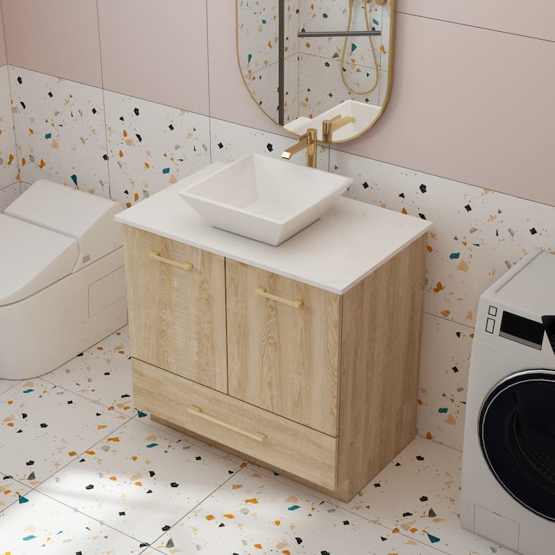 29.1" W x 18" D x 33.9" H Single Bathroom Vanity Set(without faucet ）