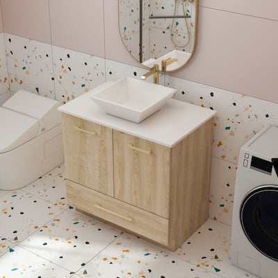 29.1" W x 18" D x 33.9" H Single Bathroom Vanity Set(without faucet ）