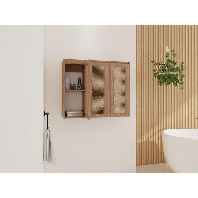 GDFStudio Bathroom Wall-Mounted Side Cabinet with Soft Close Doors