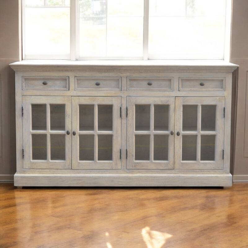 Artisan Furniture Solid Wood Stone Acid Wash Glazed Sideboard