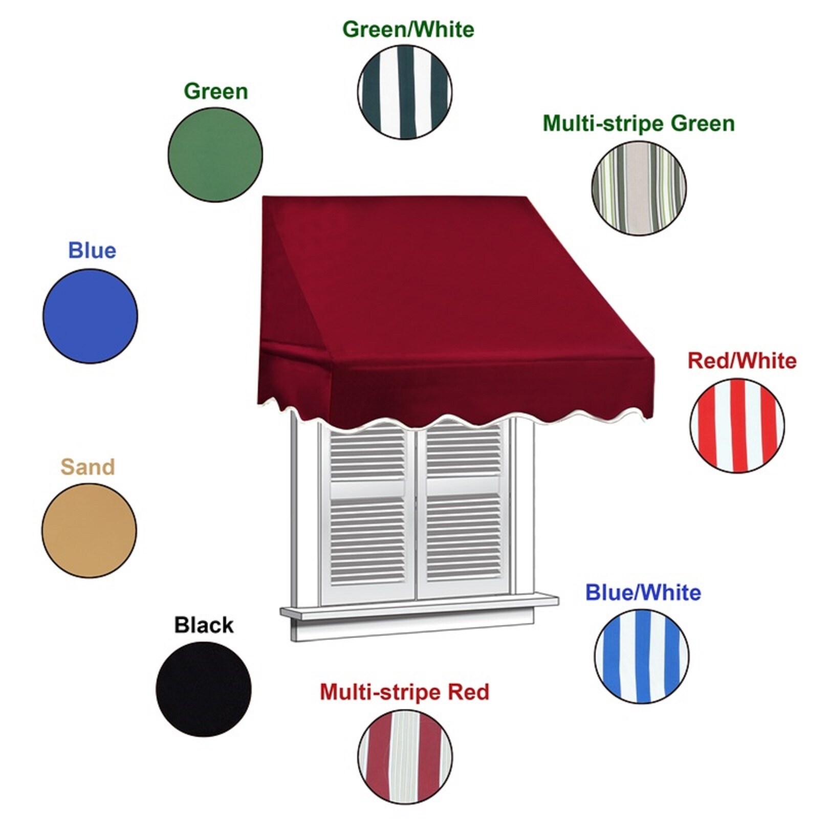 ALEKO Window Awning Door Canopy Decorator 4x2ft Sun Rain Shade Shelter Black 
