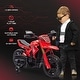 preview thumbnail 4 of 25, Qaba Kids Motorcycle, 6V Battery Powered Dirt Bike with Training Wheels, Horn & Start Sound, Electric Motorbike, Green