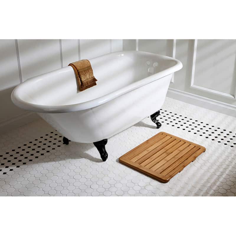 Kingston Brass Aqua Eden 60" Clawfoot Cast Iron Soaking Tub with