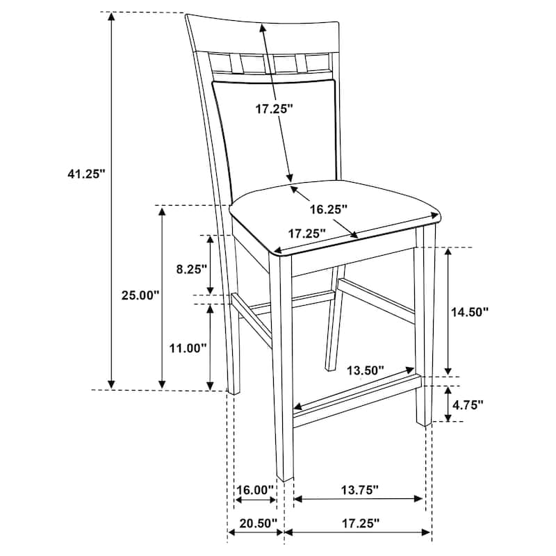 Gabriel Cappuccino Square Counter Height Dining Set