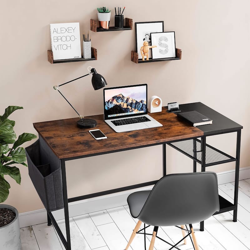 Homall Home Office Desk Study Writing Desk with Storage Bag and Shelf
