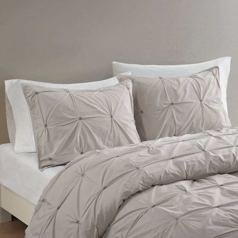 INK+IVY Masie 3 Piece Elastic Embroidered Cotton Comforter Set