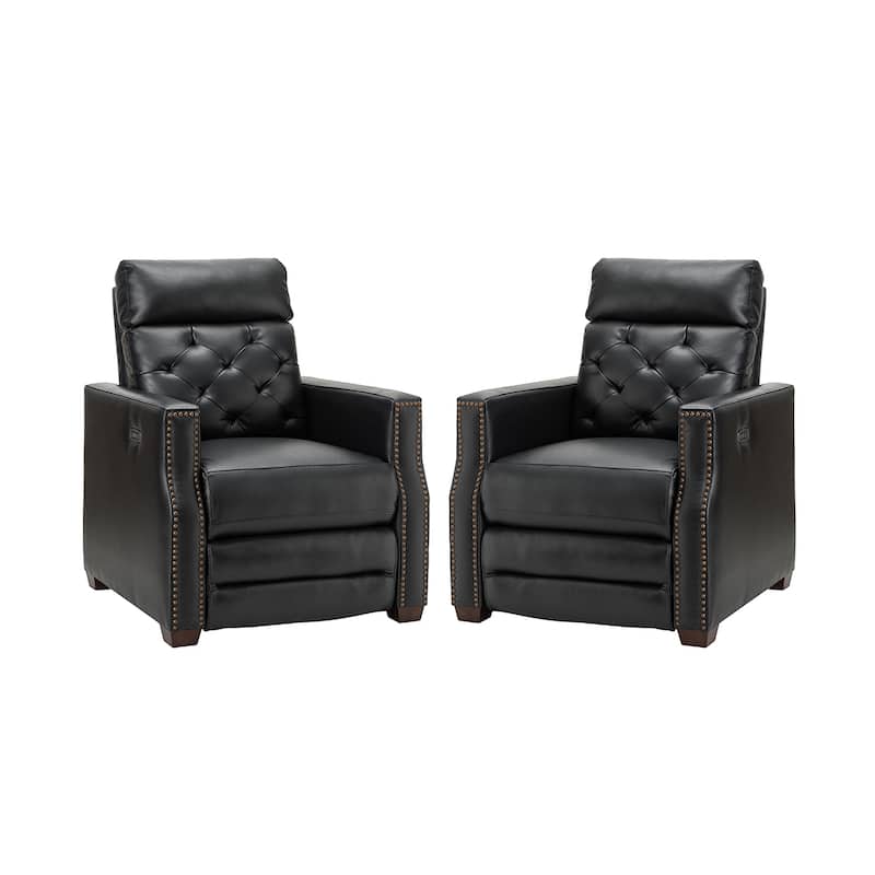 Alina 31.50"Wide Genuine Leather Power Recliner with USB Port, Set of 2