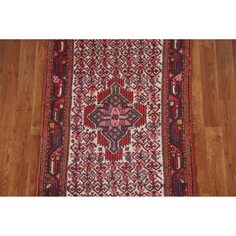 Hamedan Persian Vintage Runner Rug Hallway Hand-knotted Wool Carpet - 2'5"x 6'6"