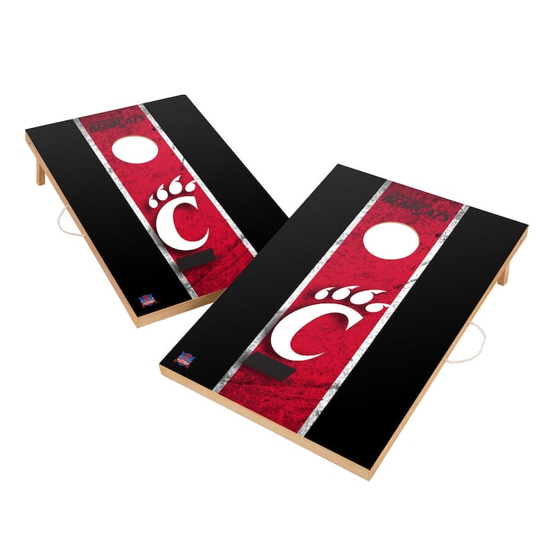 Vintage Cincinnati Bearcats 2x4 Tailgate Cornhole Boards - Include Team Bags + LED Lights