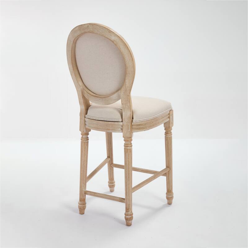 Dining Chairs Set of 2, Upholstered Chairs with Round Back, Wire Drawing and Carving Techniques,Disassemblable