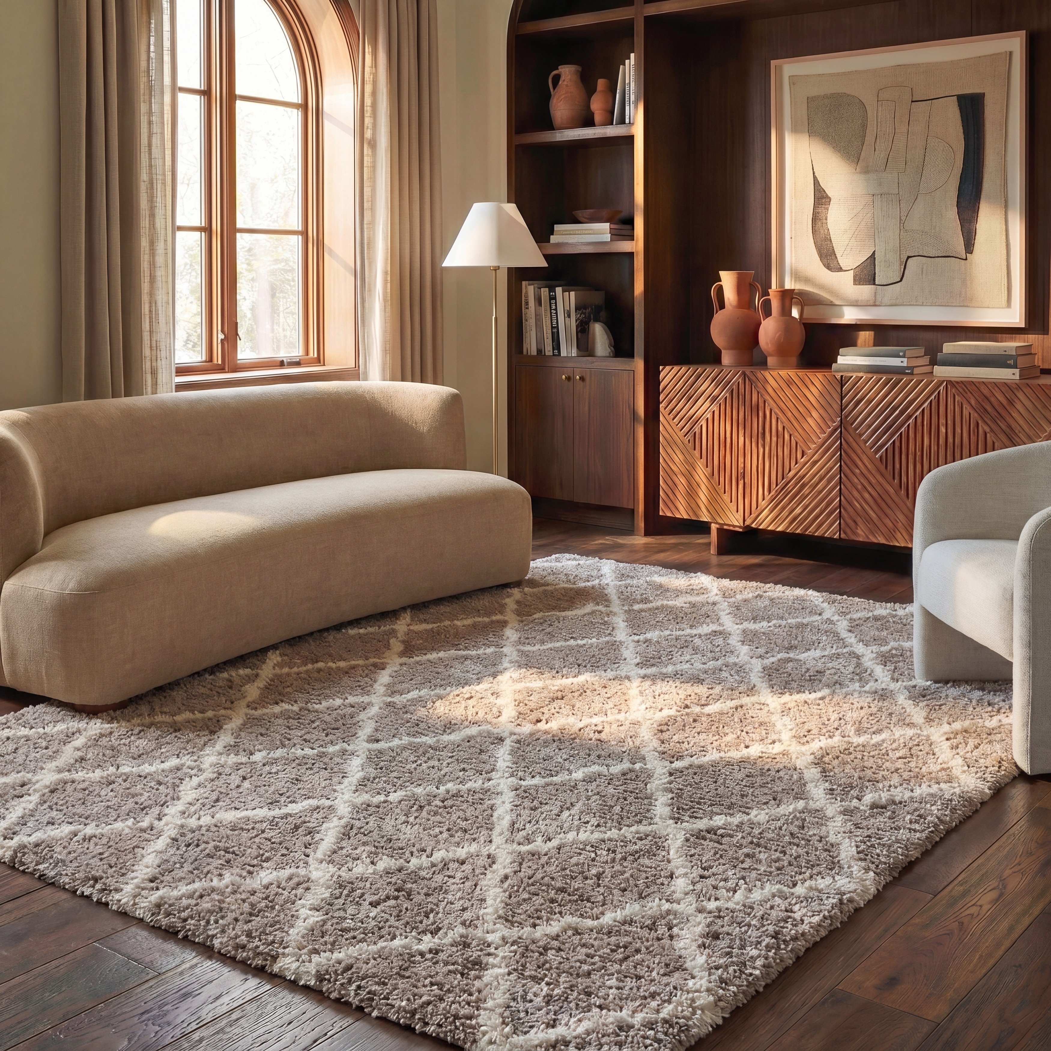 SAFAVIEH Hudson Shag Athena Trellis 2-inch Thick Rug