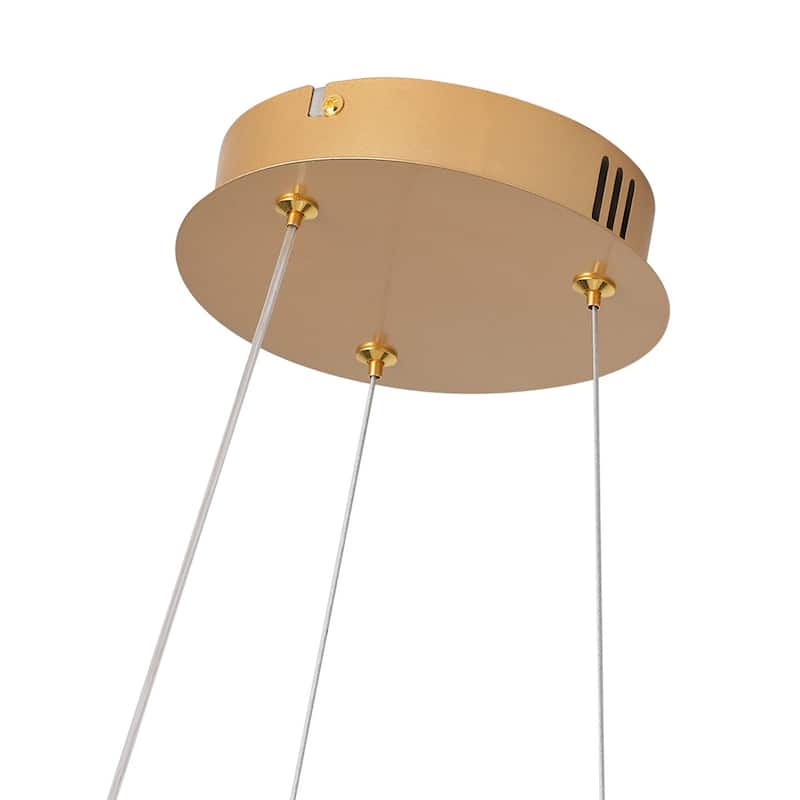 Modern Painted Gold LED Pendant Light with Acrylic Shade for Kitchen Island Dining Room