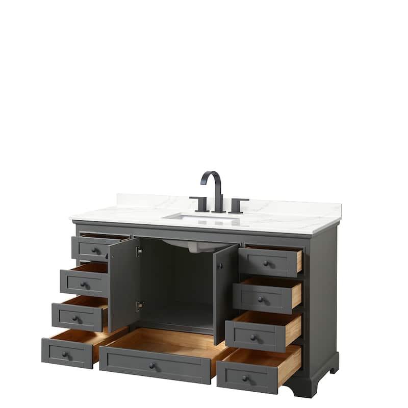 Deborah 60-inch Single Vanity, Quartz Top