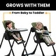 preview thumbnail 5 of 3, Jeep Classic Convertible 2-in-1 High Chair for Babies and Toddlers with Adjustable Height, Recline & Footrest