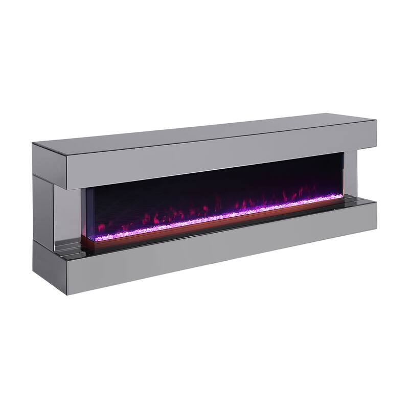 Wooden TV Stand with Visual Flame Box
