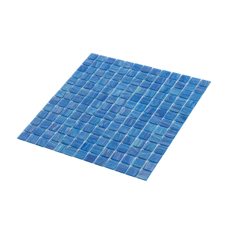 Apollo tile 12" x 12" Celestial Glossy Trypan Blue Glass Tile (20 sq ft/case) - 20 Pack