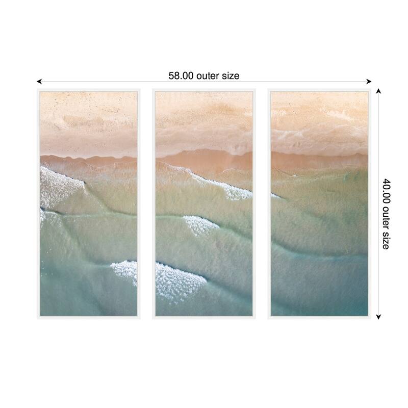 Kate and Laurel Layers of Water 3 Piece Framed Canvas Wall Art Set by Emiko and Mark Franzen F2 Images