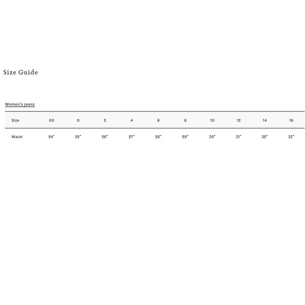 lucky brand jeans size chart